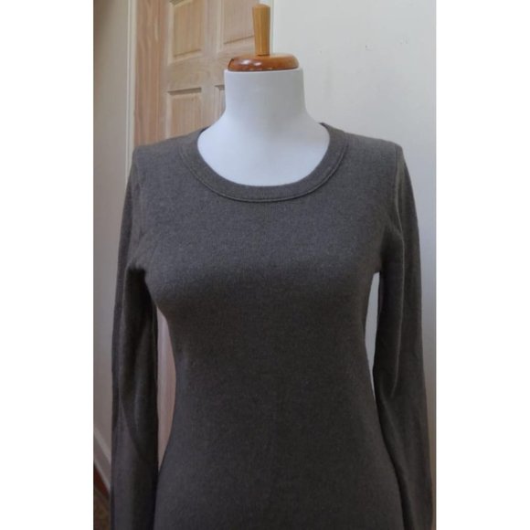 VGUC - LANDS' END Heather Brown 100% Cashmere Crewneck Sweater Size S - Picture 2 of 7